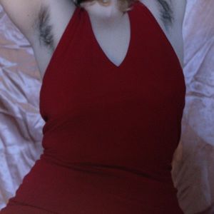 Red halter top dress